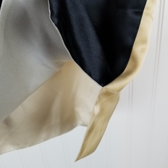 Nicole Summers Womens L Silk Reversible Sleeveless Top Gold Cream Silver Black - Picture 10 of 12